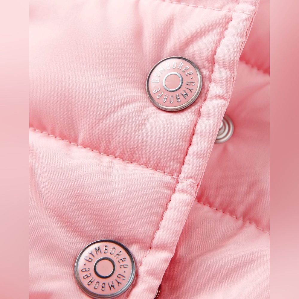 Gymboree Royal Princess Pink Puffer Jacket w/ Ruffles & Hood size 7 - Picture 2 of 9